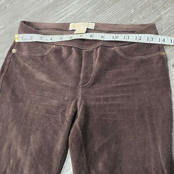 Michael Kors Brown Corduroy Skinny Elastic Waist Pants - Picture 4 of 6